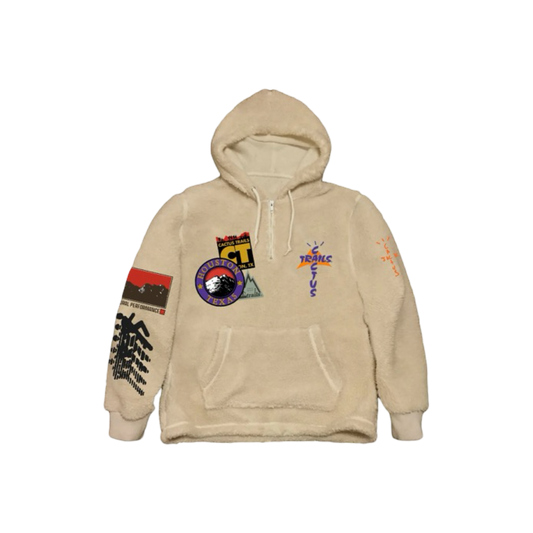 Travis Scott Cactus Trails Half-Zip Sherpa Hoodie Cream