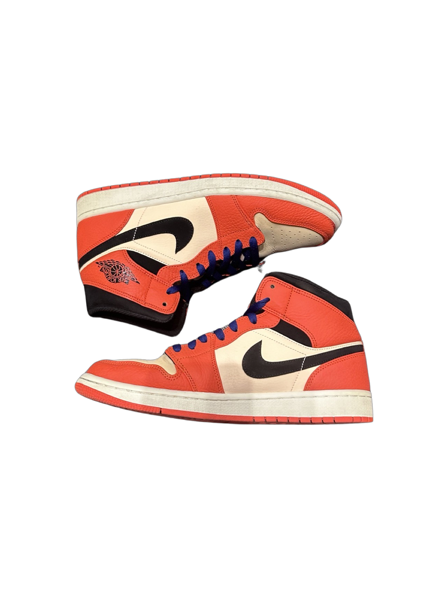 Jordan 1 Mid Team Orange Black (Worn)