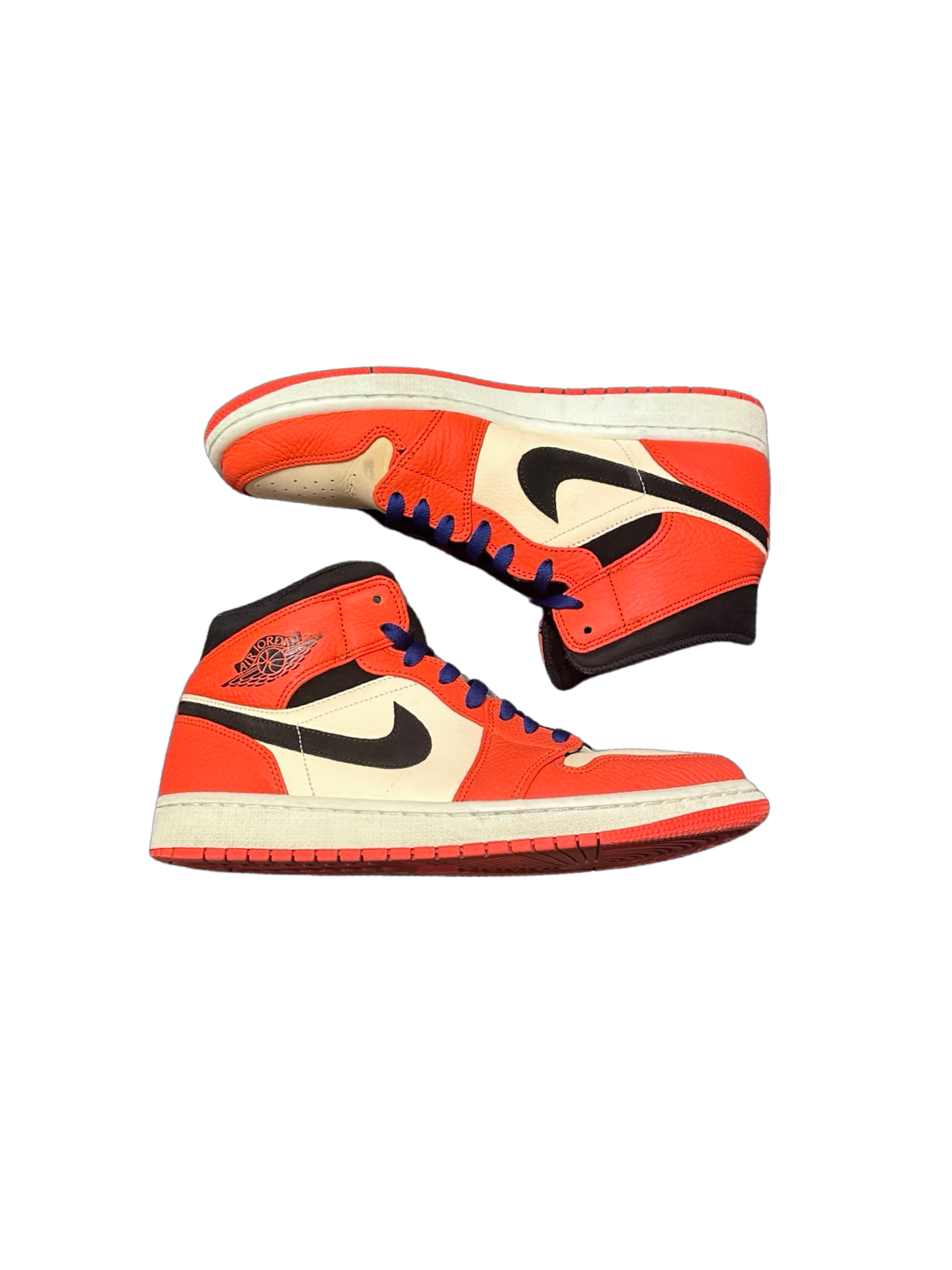 Jordan 1 Mid Team Orange Black (Worn)