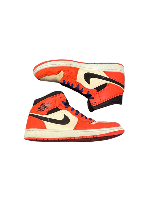 Jordan 1 Mid Team Orange Black (Worn)