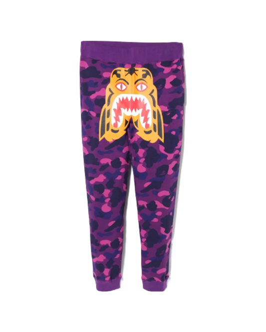 BAPE Color Camo Tiger Slim Sweat Pants Purple